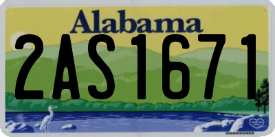 AL license plate 2AS1671