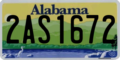 AL license plate 2AS1672