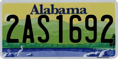 AL license plate 2AS1692
