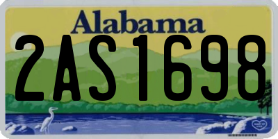 AL license plate 2AS1698