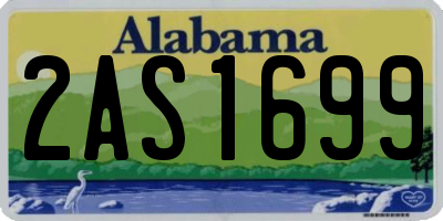 AL license plate 2AS1699
