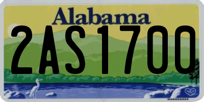 AL license plate 2AS1700
