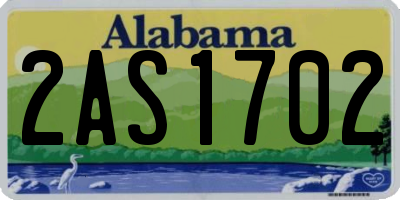 AL license plate 2AS1702