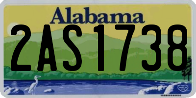 AL license plate 2AS1738