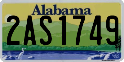AL license plate 2AS1749
