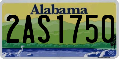 AL license plate 2AS1750