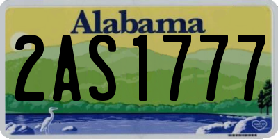 AL license plate 2AS1777