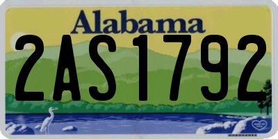 AL license plate 2AS1792