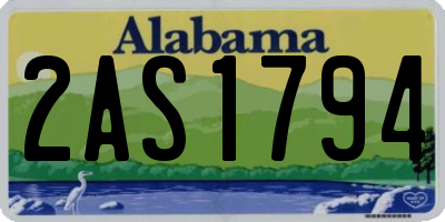 AL license plate 2AS1794