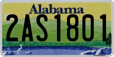 AL license plate 2AS1801