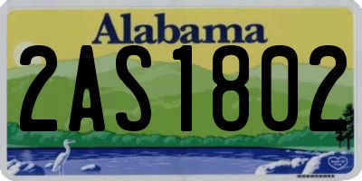 AL license plate 2AS1802