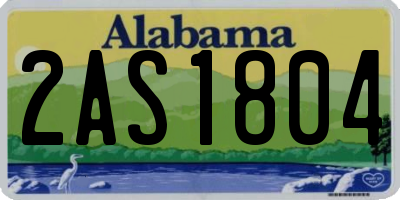 AL license plate 2AS1804