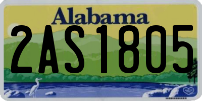 AL license plate 2AS1805