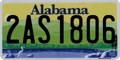 AL license plate 2AS1806