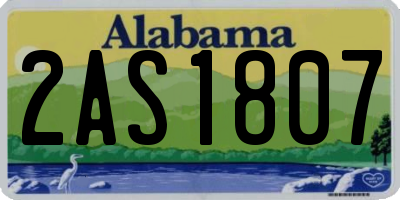 AL license plate 2AS1807