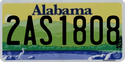 AL license plate 2AS1808