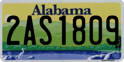 AL license plate 2AS1809