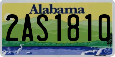 AL license plate 2AS1810