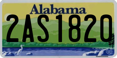 AL license plate 2AS1820