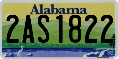 AL license plate 2AS1822