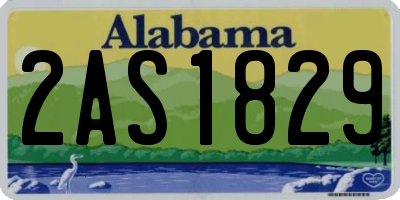 AL license plate 2AS1829