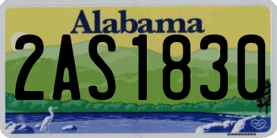 AL license plate 2AS1830