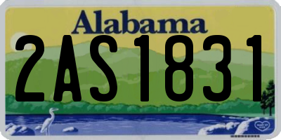 AL license plate 2AS1831