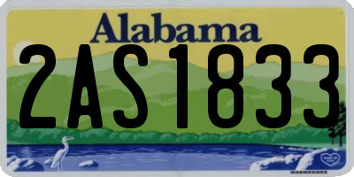 AL license plate 2AS1833