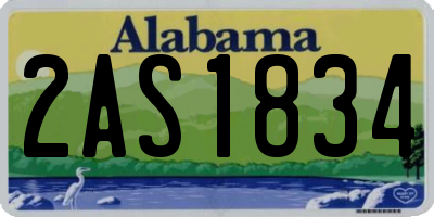 AL license plate 2AS1834