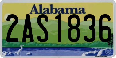 AL license plate 2AS1836