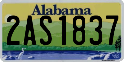 AL license plate 2AS1837