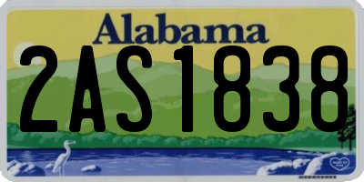 AL license plate 2AS1838