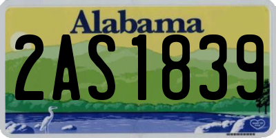 AL license plate 2AS1839