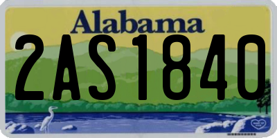 AL license plate 2AS1840