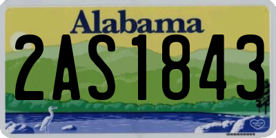 AL license plate 2AS1843