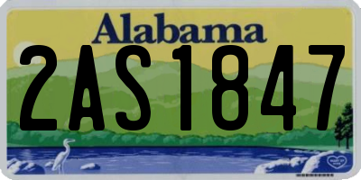 AL license plate 2AS1847