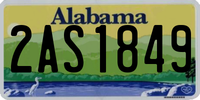 AL license plate 2AS1849