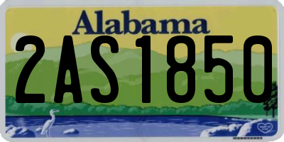 AL license plate 2AS1850