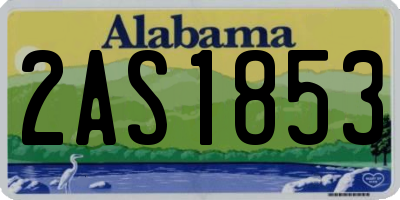 AL license plate 2AS1853