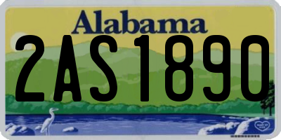 AL license plate 2AS1890