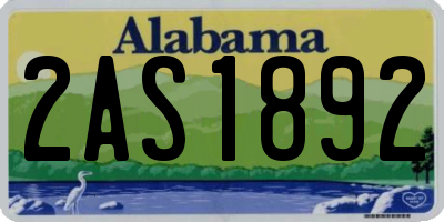 AL license plate 2AS1892