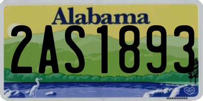 AL license plate 2AS1893
