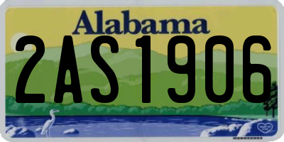 AL license plate 2AS1906