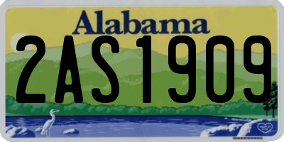 AL license plate 2AS1909