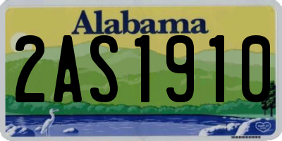AL license plate 2AS1910