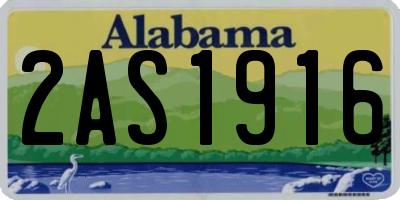 AL license plate 2AS1916