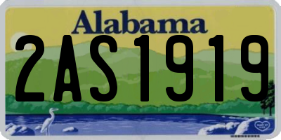 AL license plate 2AS1919