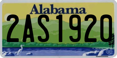 AL license plate 2AS1920