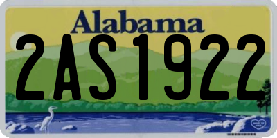 AL license plate 2AS1922
