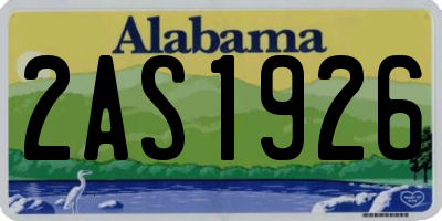 AL license plate 2AS1926